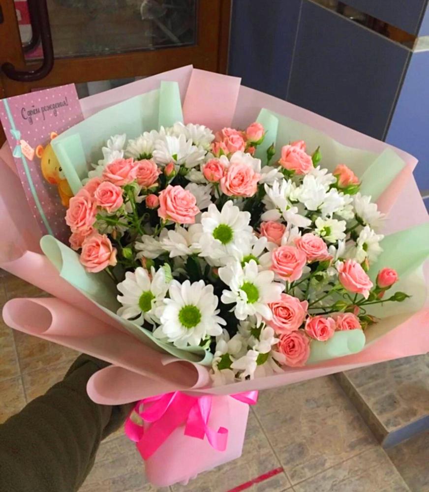 Букет цветов из: Розы и Хризантемы в Анадыри