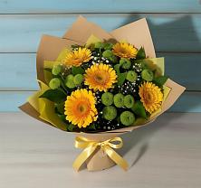 Букет цветов из:  Герберы и Хризантемы в Анадыри